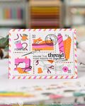 Waffle Flower Postage Collage Sew Fun Stamp Set