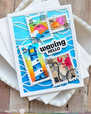 Waffle Flower Postage Collage Coastal Stencil