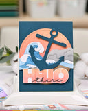 Waffle Flower Overlapping Hello Additions Stamp Set