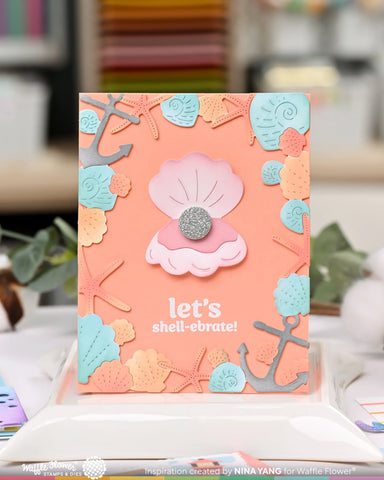 Waffle Flower Seashell Frame Die