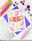 Waffle Flower Overlapping Hello Die-n-stencil