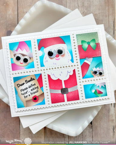 Waffle Flower x Galina Filippenko - Postage Collage Dear Santa Stencil