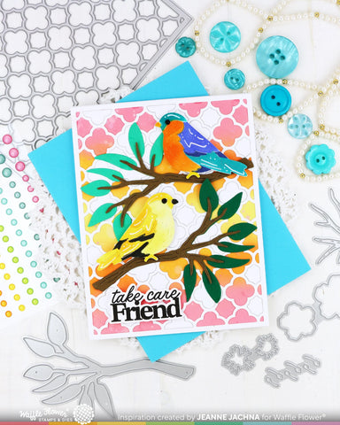 Waffle Flower x Galina Filippenko Birdie Duo Die-n-stencil