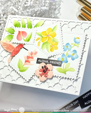 Waffle Flower Quatrefoil Panel Die