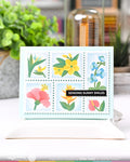 Waffle Flower x Galina Filippenko Postage Collage Tropical Flowers Stencil