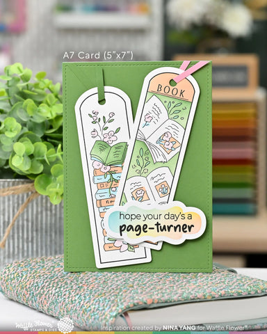 Waffle Flower Inside Sentiments Book Lover Stamp Set