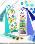 Waffle Flower x Susan Bates Round Bookmark - Book Lover Coloring Stencil