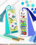 Waffle Flower x Susan Bates Round Bookmark - Book Lover Coloring Stencil