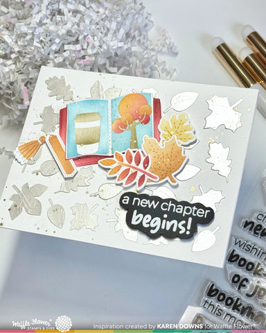 Waffle Flower x Galina Filippenko Open Book Bookmark Coloring Stencil