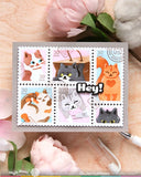 WAFFLE FLOWER X GALINA FILIPPENKO Postage Collage Meow Stencil