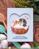 Waffle Flower x Galina Filippenko Basketful of Puppies Die-n-stencil