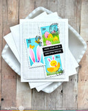 Waffle Flower x Galina Filippenko Postage Collage Egg Hunt Stamp Set