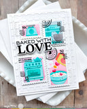 WAFFLE FLOWER X GALINA FILIPPENKO Postage Collage Baking Fun Stencil