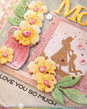 WAFFLE FLOWER X GALINA FILIPPENKO Postage Collage Mom Silhouettes Stamp Set