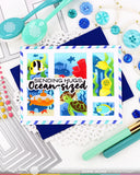 Waffle Flower Postage Collage Fish Die