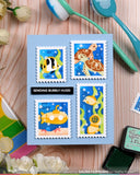 Waffle Flower Postage Collage Under the Sea Stencil