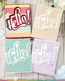 Waffle Flower Waving Hello Word Die