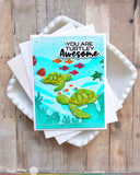Waffle Flower Under the Sea Background Stencil
