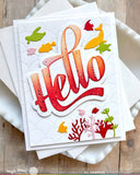 Waffle Flower Waving Hello Word Die