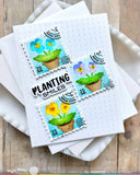 Waffle Flower Square Postage - Pansy Stencil