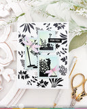 Waffle Flower Postage Collage Garden Silhouettes Stamp Set