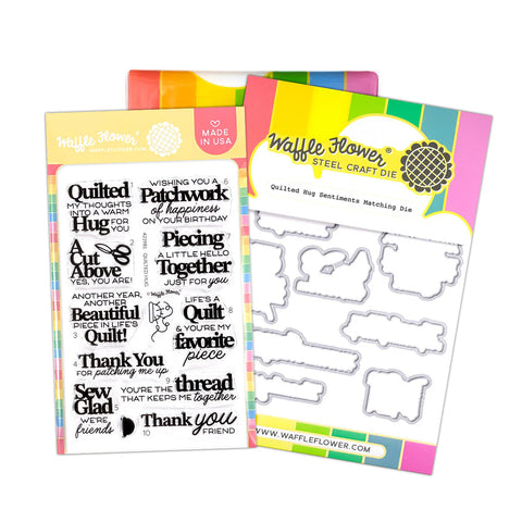 WAFFLE FLOWER Quilted Hug Sentiments Combo