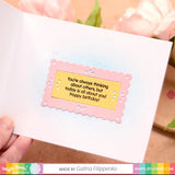 Waffle Flower Clear Stamp, Inside Sentiments Birthday