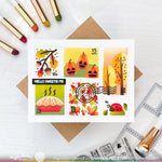 Waffle Flower Stencil, Postage Collage fall
