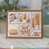Waffle Flower Stencil, Postage Collage fall