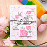 Waffle Flower Postage Collage Rose Stencil