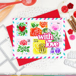 Waffle Flower Print & Script With Love Die