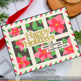 Waffle Flower Stencil, Postage Collage Poinsettia