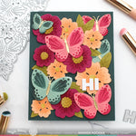 Waffle Flower Butterfly Blossom Coloring Stencil