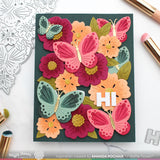 Waffle Flower Butterfly Blossom Coloring Stencil