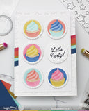 Waffle Flower Postage Cupcake Die-n-stencil