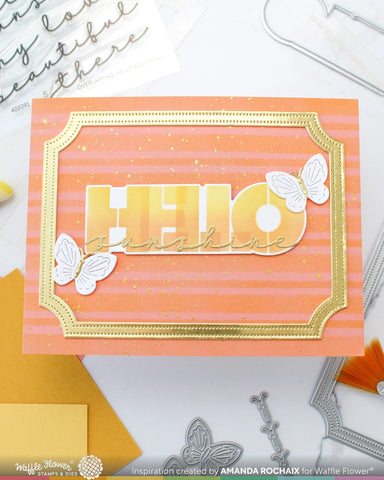Waffle Flower Overlapping Hello Die-n-stencil