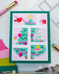 Waffle Flower x Galina Filippenko - Postage Collage Vertical Tree Stencil
