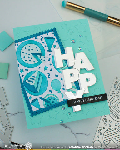 WAFFLE FLOWER X GALINA FILIPPENKO Cake Time Sepia Layers Stencil