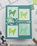 Waffle Flower Postage Collage Dog Silhouettes Stamp Set
