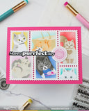 WAFFLE FLOWER X GALINA FILIPPENKO Postage Collage Meow Stencil
