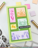 Waffle Flower x Galina Filippenko Postage Collage Spring Silhouettes Stamp Set