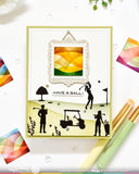Waffle Flower x Galina Filippenko Postage Collage Golf Silhouettes Stamp Set