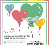 Waffle Flower Die, Heart Balloons