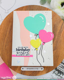 Waffle Flower Die, Heart Balloons