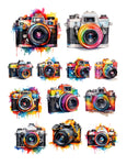 Simply Stated- Watercolor Cameras Ephemera Pack