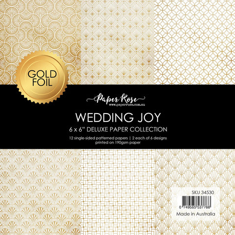 Paper Rose Wedding Joy Foil Gold 6x6 Paper