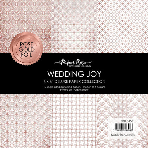 Paper Rose Wedding Joy Foil Rose Gold 6x6 Paper