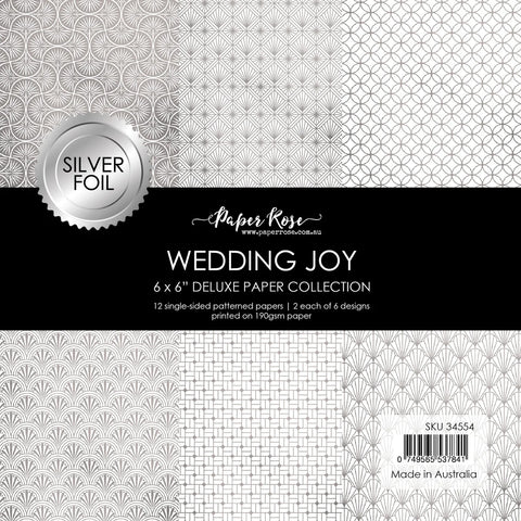 Paper Rose Wedding Joy Foil Silver 6x6 Paper