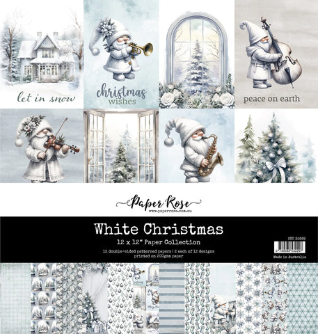 PAPER ROSE STUDIO -White Christmas 12x12 Paper Collection