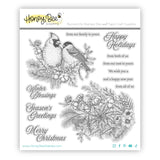 Honey Bee Winter Song - 6"x 6" Rubber Cling Stamp Set
